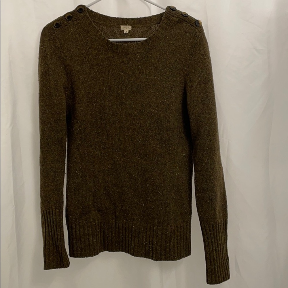 Jcrew Wool Button Shoulder Sweater